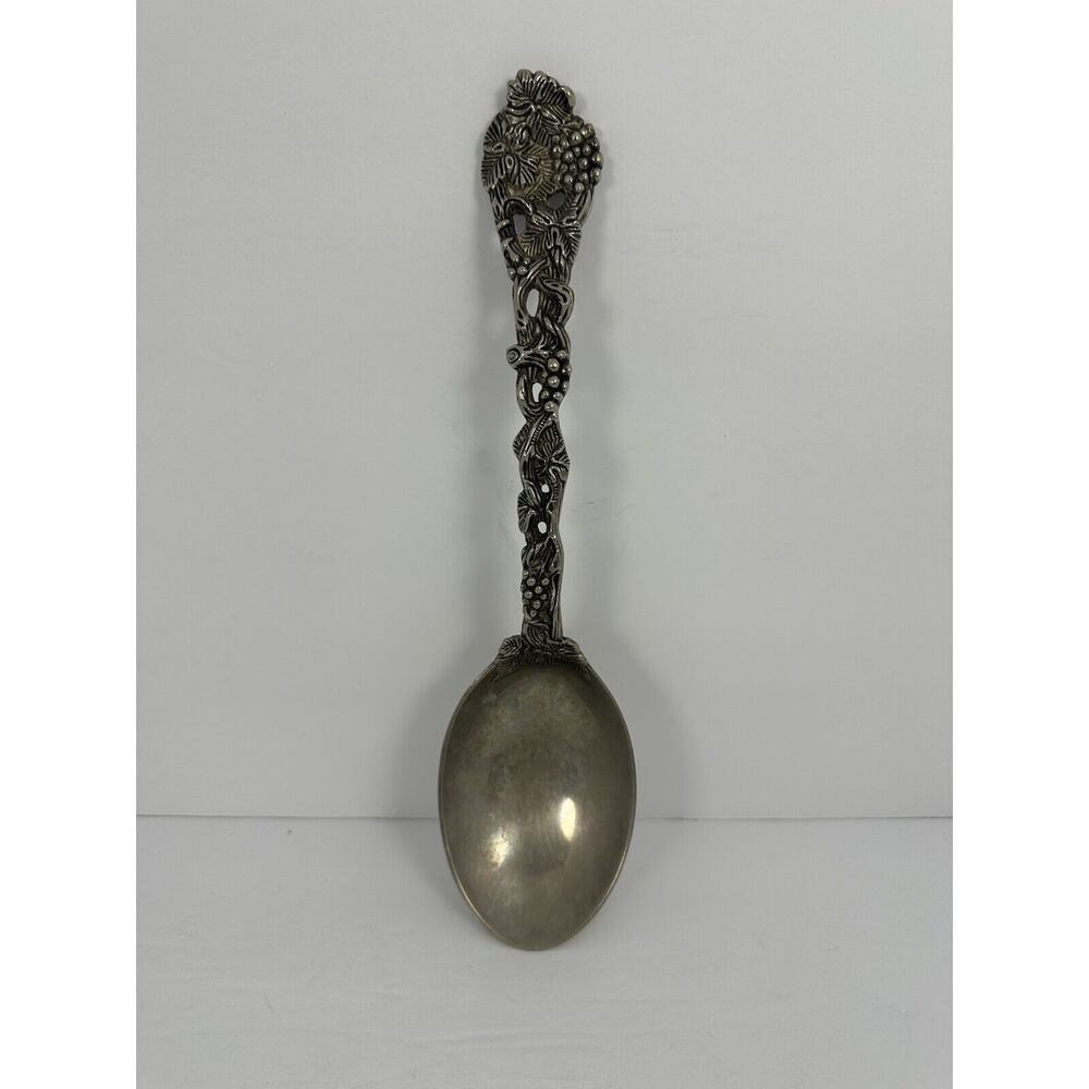 Godinger Silver Plated Vintage Serving Spoon Utensil 11” Ornate Handle